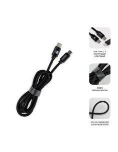 SUBBLIM CARGADOR ULTRA RAPIDO 2xUSB DE PARED PD25W+QC3.0+Cable C to C y lightning Negro 2