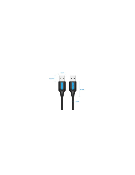 Vention Cable USB 2.0 COJBF/ USB Macho - USB Macho/ 1.5m/ Negro