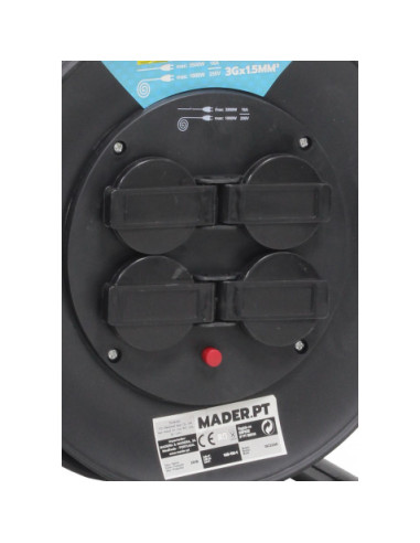 ENROLLADOR DE CABLE 50 METROS CABLE 3X1.5MM MADER