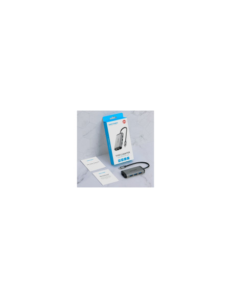 Vention Docking USB Tipo-C CNCHB/ 1xHDMI/ 3xUSB/ 1xUSB Tipo-C PD/ 1xRJ45/ Gris