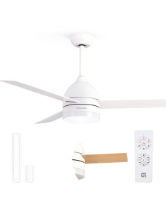 Grunkel SKYECO-52 ventilador Blanco, Madera