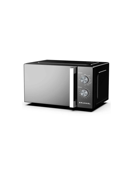 Grunkel MWG-20ESPEJO microondas Acero inoxidable, Negro Microondas con grill Encimera 20 L 700 W