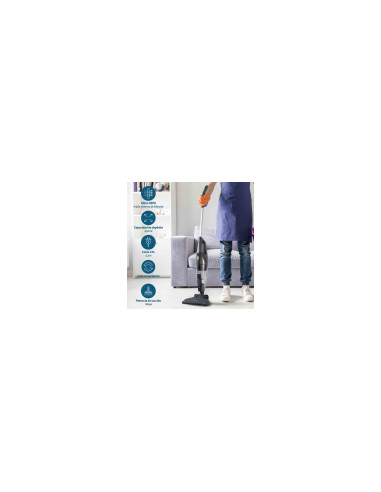 Grunkel ASP-EASY aspiradora de pie y escoba eléctrica Aspiradora escoba Corriente alterna Secar HEPA Sin bolsa 0,95 L 600 W Azul