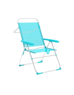 SILLA PLEGABLE 5 POSICIONES ALUMINIO AGUAMARINA 59X61X97CM