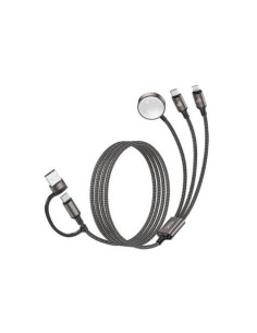 CABLE USB-A/C 3 EN 1 2X USB-C Y CARGADOR MAGNETICO PARA SMARTWATCH CX040 XO