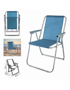 SILLA DE PLAYA PLEGABLE 52X43X74 AZUL PETROLEO