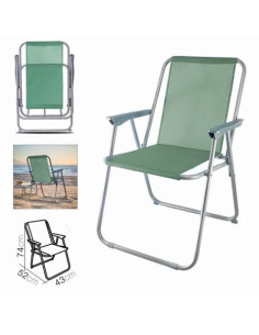 SILLA DE PLAYA PLEGABLE 52X43X74 VERDE CAQUI