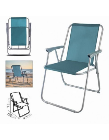 SILLA DE PLAYA PLEGABLE 52X43X74 AZUL ESMERALDA