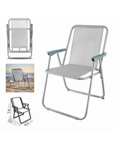SILLA DE PLAYA PLEGABLE 52X43X74 GRIS CLARO