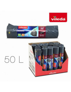 PACK 10 SACOS BASURA AUTO CIERRE 50 LITROS ECOBAG VILEDA