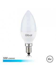 BOMBILLA LED C37 | 6W | 500LM | E14 | LUZ FRIA | ELBAT