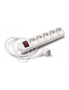 BASE MULTIPLE 5 TOMAS CON INTERRUPTOR ELBAT