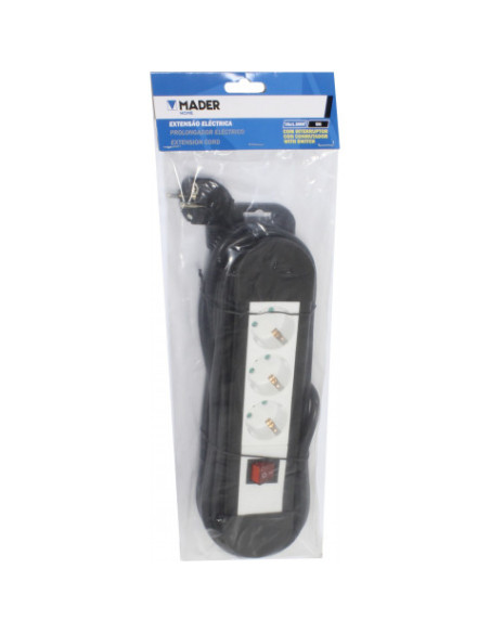 BASE MULTIPLE 3 TOMAS CON INTERRUPTOR MADER