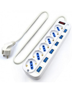 REGLETA 6 TOMAS CON INTERRUPTOR CABLE 3 MTS EWENT