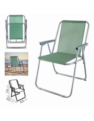 SILLA DE PLAYA PLEGABLE 52X43X74 VERDE CAQUI