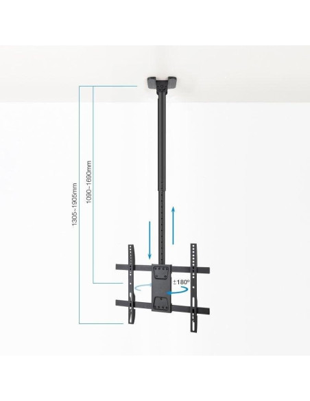 SOPORTE DE TECHO TOOQ PARA TV GIRATORIO/INCLINABLE 32 - 75 60KG