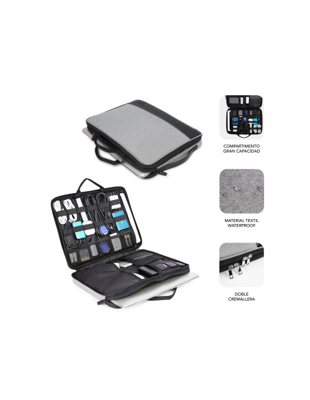 Maletin subblim advance laptop sleeve para portatiles hasta 14p gris SUB-LS-2AS0001
