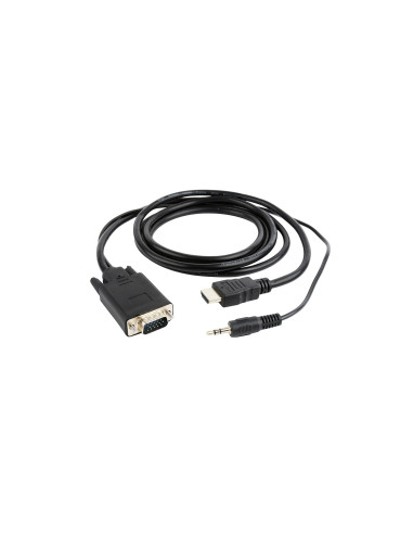 Gembird A-HDMI-VGA-03-6 adaptador de cable de vÍ­deo 1,8 m HDMI tipo A (Estándar) VGA (D-Sub) + 3,5mm Negro