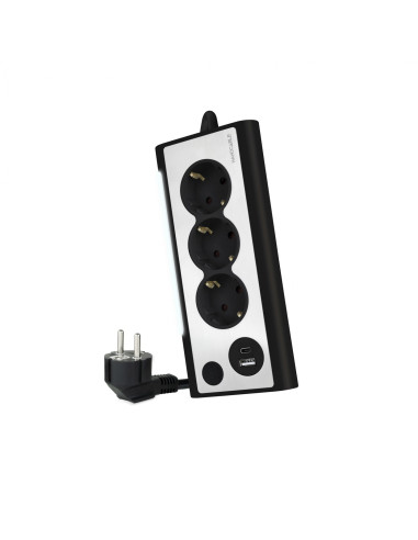 Nanocable Regleta de Sobremesa con 3 Tomas de Tierra y 2 USBÂ´s con