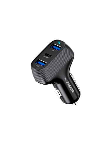 Veger Cargador Mechero Coche 2x USB-A 1 x USB-C Carga Rapida 20W