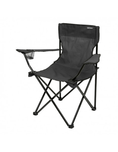 SILLA PLEGABLE DE CAMPING CON POSAVASOS GRIS OSCURO SUNGARDEN