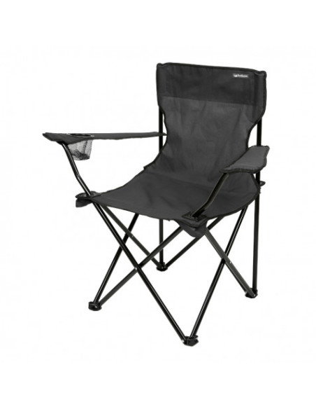 SILLA PLEGABLE DE CAMPING CON POSAVASOS GRIS OSCURO SUNGARDEN