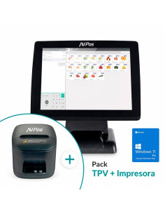 PACK TPV AVPOS K3000 15 I5/8GB/128GB/WIFI/BLUETOOTH/LAN 1000/W11P + TC15 USB