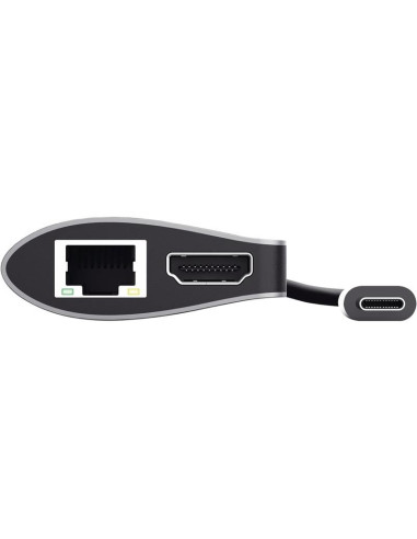 HUB TRUST DALYX USB-C 7 EN 1 HDMI USB-C USB MICRO SD RJ45 SILVER