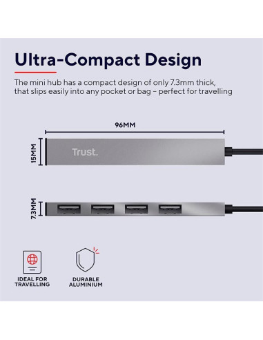 HUB USB TRUST 4 PUERTOS HALYX USB 2.0
