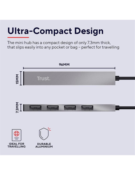 HUB USB TRUST 4 PUERTOS HALYX USB 2.0