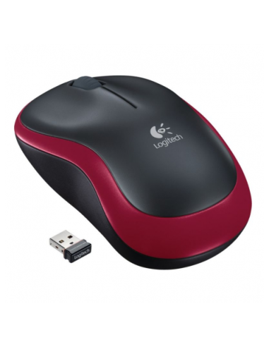 RATON OPTICO LOGITECH M185 WIRELESS ROJO
