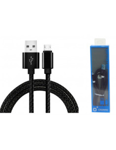 CABLE USB A MICRO USB METAL NEGRO CROMAD
