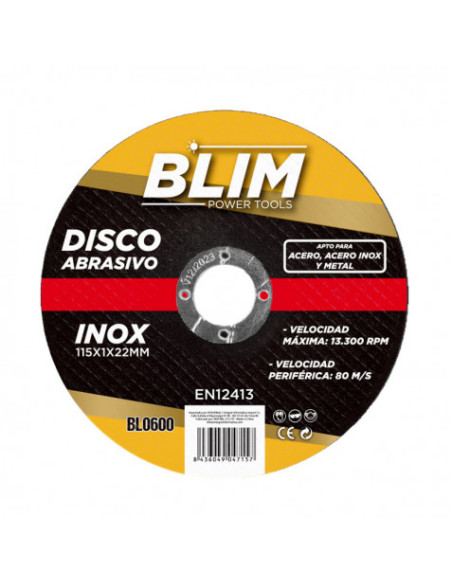 DISCO ABRASIVO INOX 115X1X22MM BLIM