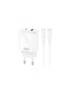 CARGADOR USB+USB-C 20W L158 CON CABLE TIPO C BLANCO XO