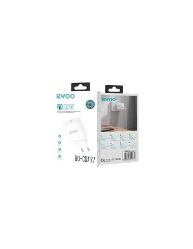 BWOO Cargador de Pared Carga Rápida 20W USB-C Blanco (BO-CDA127)