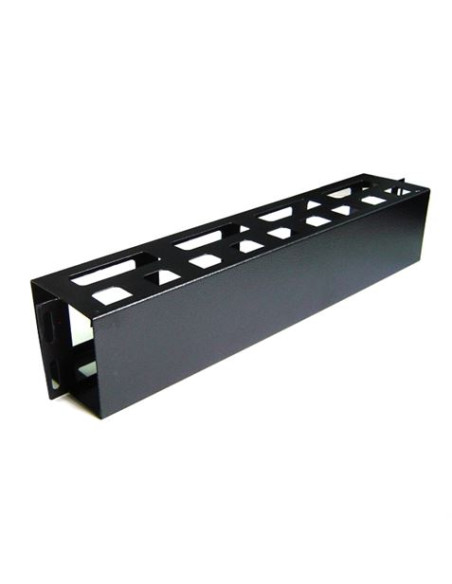 PANEL 2U GUIADO Y DISTRIBUCIÓN DE CABLEADO CON TAPA PARA RACKS 19\" CROMAD