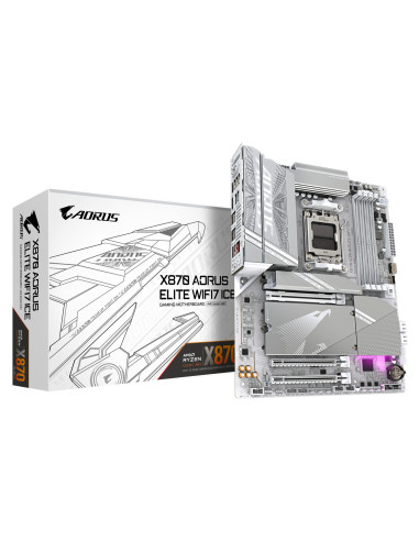 GIGABYTE X870 AORUS ELITE WIFI7 ICE Placa Base - Compatible con CPUs