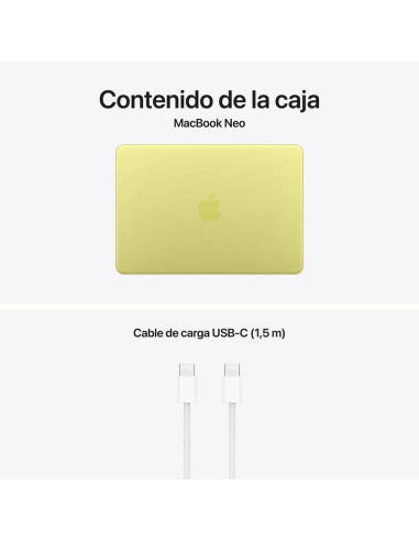 PORTATIL APPLE MACBOOK NEO A18 PRO/6-CORE CPU/8GB/SSD512GB/5-CORE GPU/13 TOUCH-ID CITRUS
