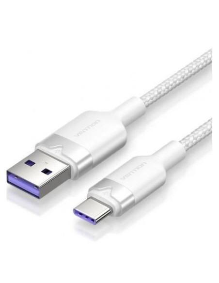 CABLE USB 2.0 TIPO C 2M | HASTA 100W | 480MBPS | BLANCO VENTION