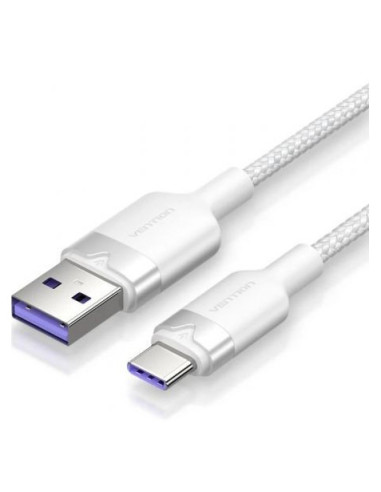 CABLE USB 2.0 TIPO C 1M | HASTA 100W | 480MBPS | BLANCO VENTION
