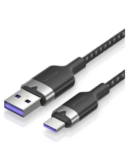 CABLE USB 2.0 TIPO C 1M | HASTA 100W | 480MBPS | NEGRO VENTION