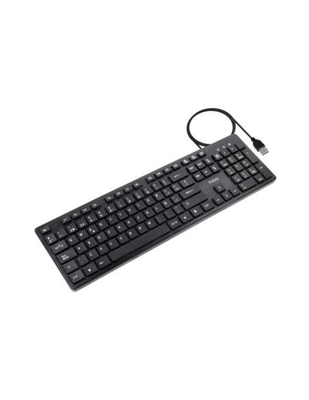 TooQ Teclado silencioso USB, 105 teclas, Negro