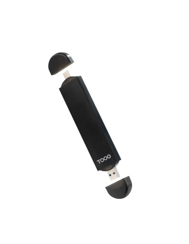 TooQ Caja Externa USB-C/M + USB-A/M para SSD M.2 NGFF/NVMe, Negra