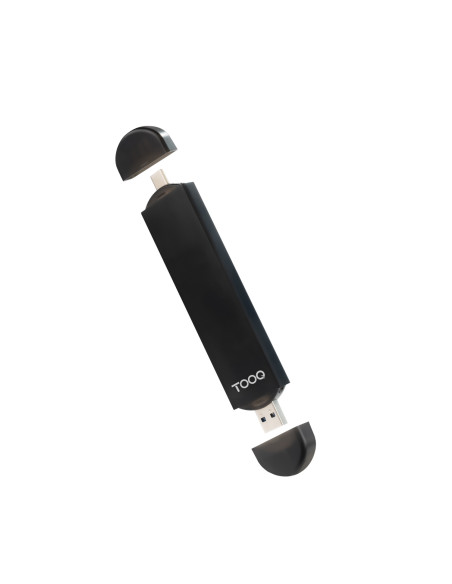 TooQ Caja Externa USB-C/M + USB-A/M para SSD M.2 NGFF/NVMe, Negra