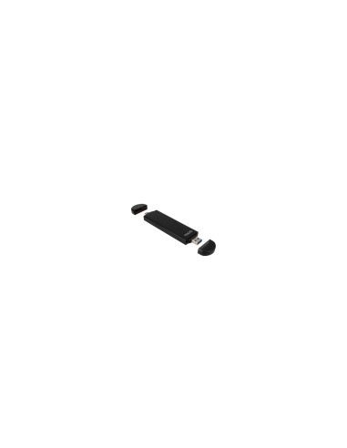 TooQ Caja Externa USB-C/M + USB-A/M para SSD M.2 NGFF/NVMe, Negra