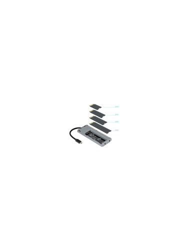 TooQ Caja externa para SSD M.2 NGFF/NVMe + HUB USB 3.2 Gen2 con