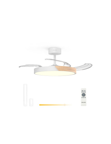 Grunkel SKYDUAL42 ventilador Blanco, Madera