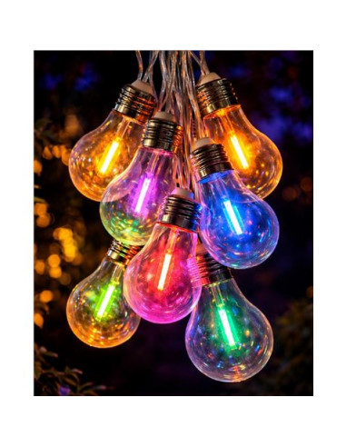 GUIRNALDA DE 10 BOMBILLAS LED MULTICOLOR 4 METROS SOLAR FOREVER