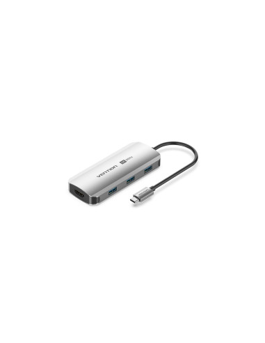 Vention TGESB base para portátil y replicador de puertos Alámbrico USB 3.2 Gen 1 (3.1 Gen 1) Type-C Gris