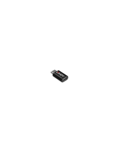Lindy 71265 cambiador de género para cable USB Type C Negro